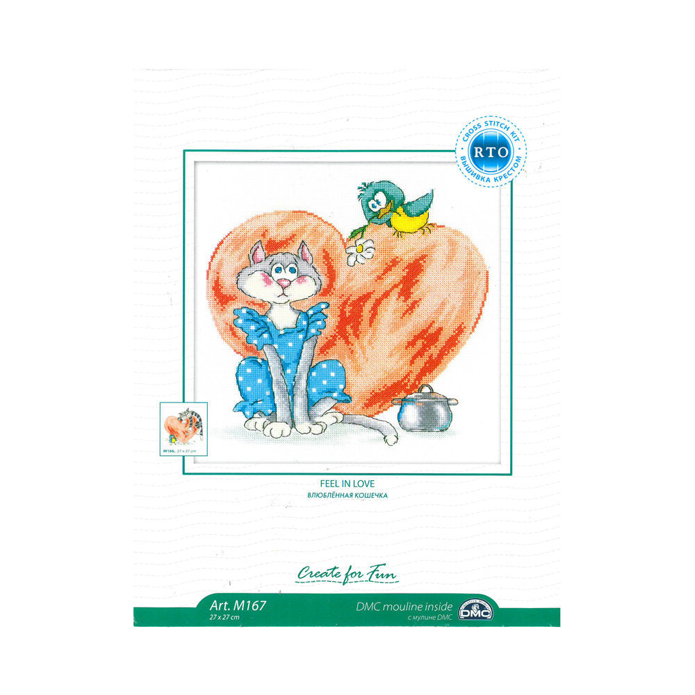 RTO Baltic 27 x 27 cm Kalp ve Kedi Desenli Etamin Kiti - M167